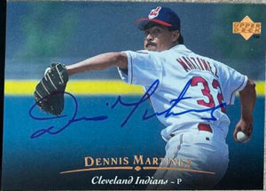 Dennis Martinez Signed 1995 Upper Deck Baseball Card - Cleveland Indians