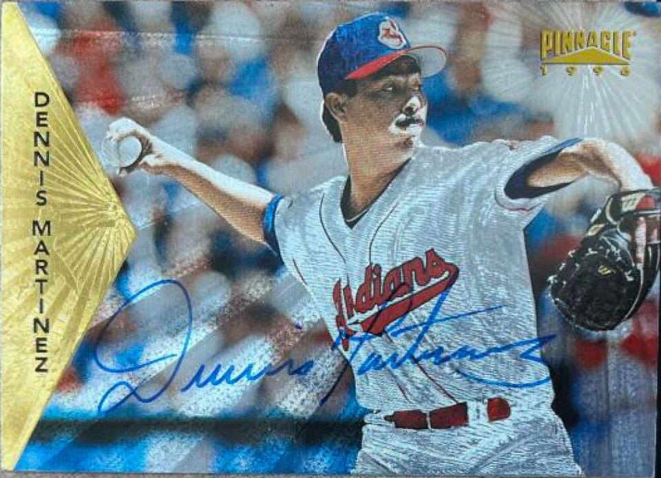 Dennis Martinez Signed 1996 Pinnacle (Starburst) Baseball Card - Cleveland Indians