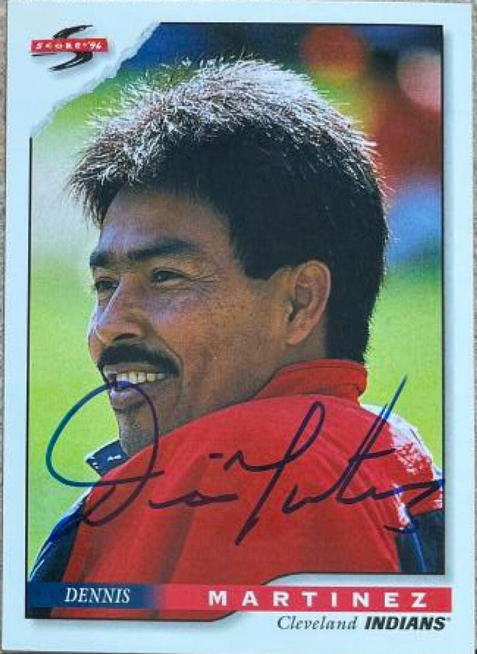 Dennis Martinez Signed 1996 Score Baseball Card - Cleveland Indians