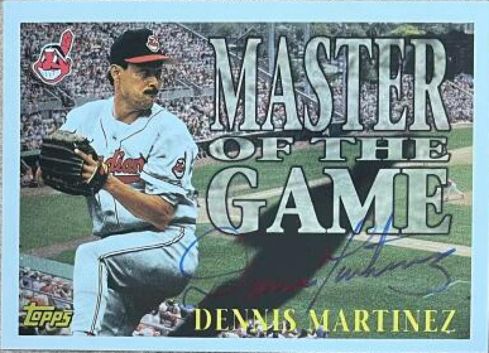 Dennis Martinez Signed 1996 Topps Master of the Game Baseball Card - Cleveland Indians