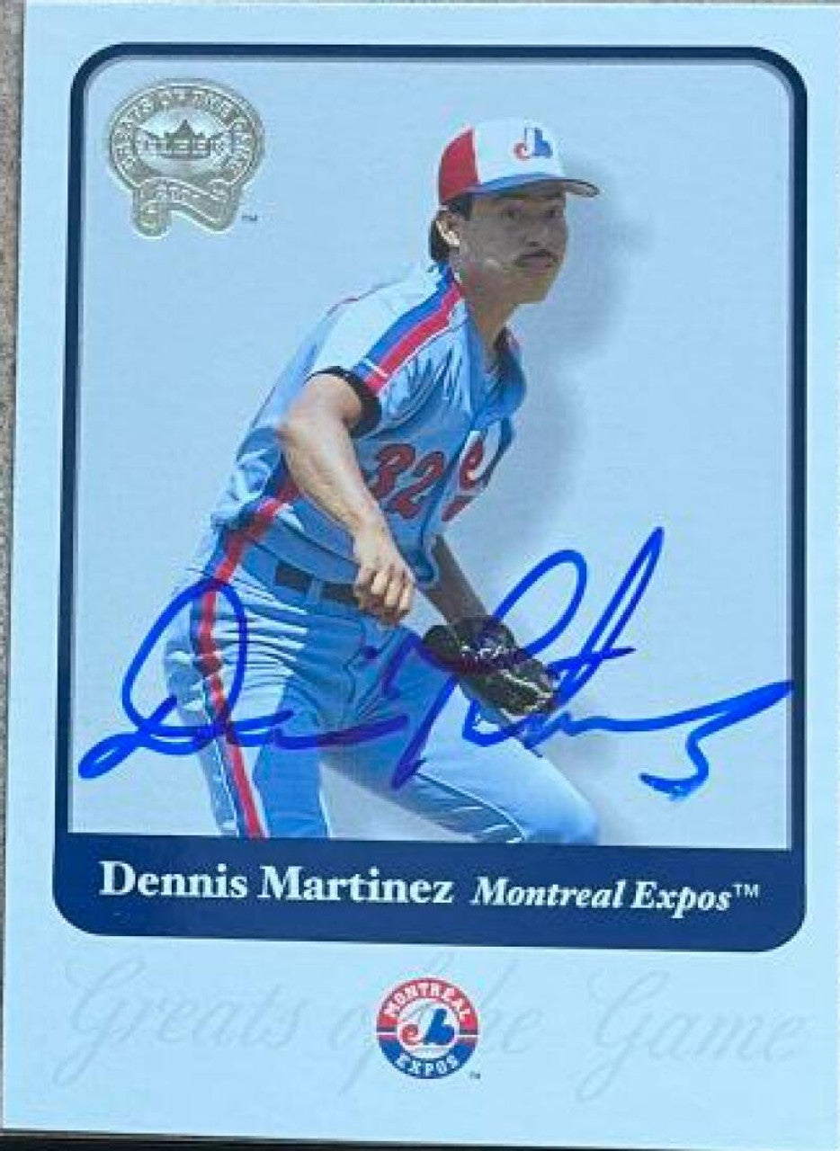 Dennis Martinez Signed 2001 Fleer Greats of the Game Baseball Card - Montreal Expos