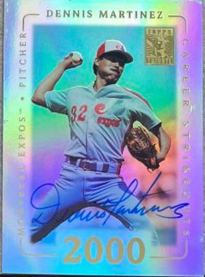 デニス・マルティネス サイン入り 2002 Topps トリビュート ベースボール カード - モントリオール エクスポズ