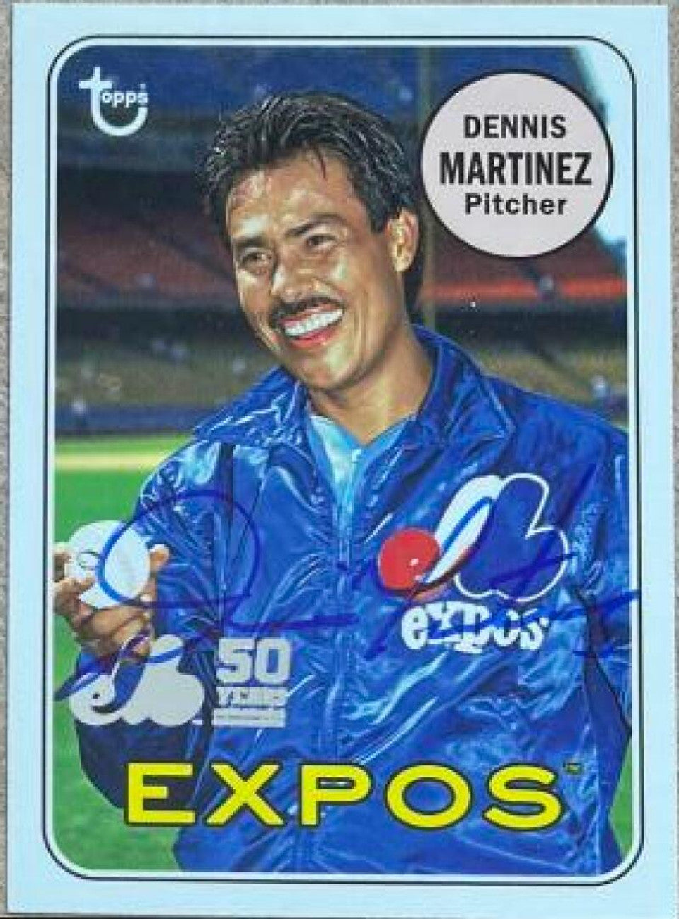 Dennis Martinez Signed 2019 Topps Archives Baseball Card - Montreal Expos