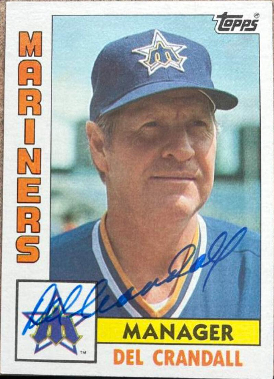 Del Crandall Signed 1984 Topps Baseball Card - Seattle Mariners