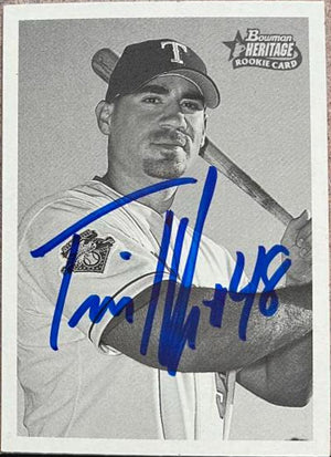 Travis Hafner Signed 2001 Bowman Heritage Baseball Card - Texas Rangers