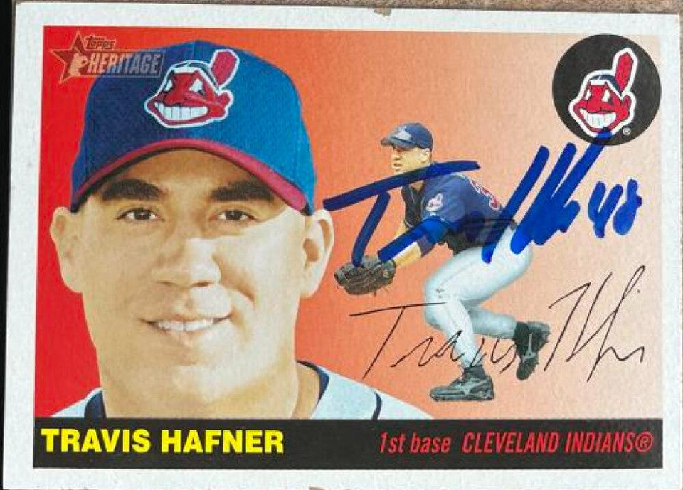 Travis Hafner Signed 2004 Topps Heritage Baseball Card - Cleveland Indians