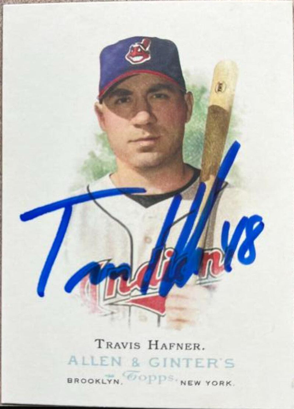 Travis Hafner Signed 2006 Allen & Ginter Baseball Card - Cleveland Indians (SP)