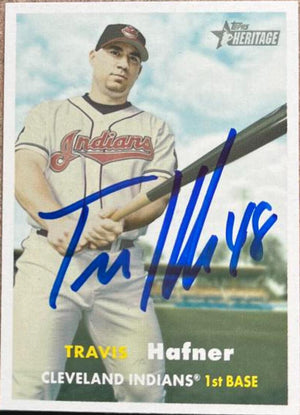 Travis Hafner Signed 2006 Topps Heritage Baseball Card - Cleveland Indians