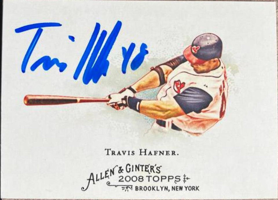 Travis Hafner Signed 2008 Allen & Ginter Baseball Card - Cleveland Indians