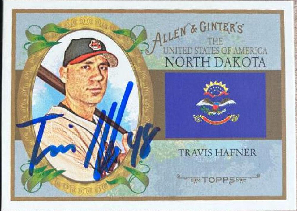 Travis Hafner Signed 2008 Allen & Ginter United States Baseball Card - Cleveland Indians