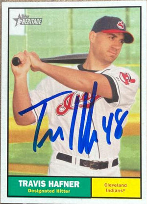 Travis Hafner Signed 2010 Topps Heritage Baseball Card - Cleveland Indians