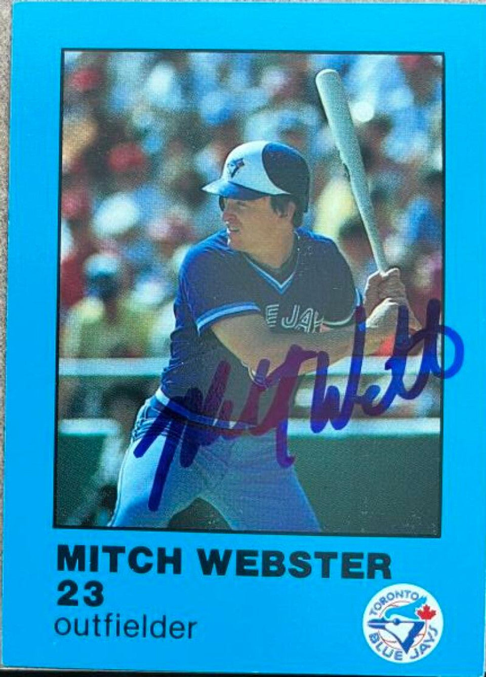 Mitch Webster Signed 1984 Fire Safety Baseball Card - Toronto Blue Jays