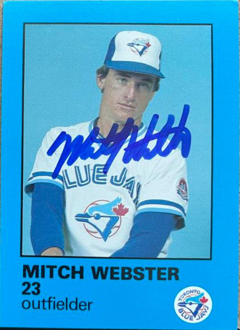 Mitch Webster Signed 1985 Fire Safety Baseball Card - Toronto Blue Jays