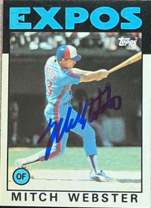 Mitch Webster Signed 1986 Topps Tiffany Baseball Card - Montreal Expos