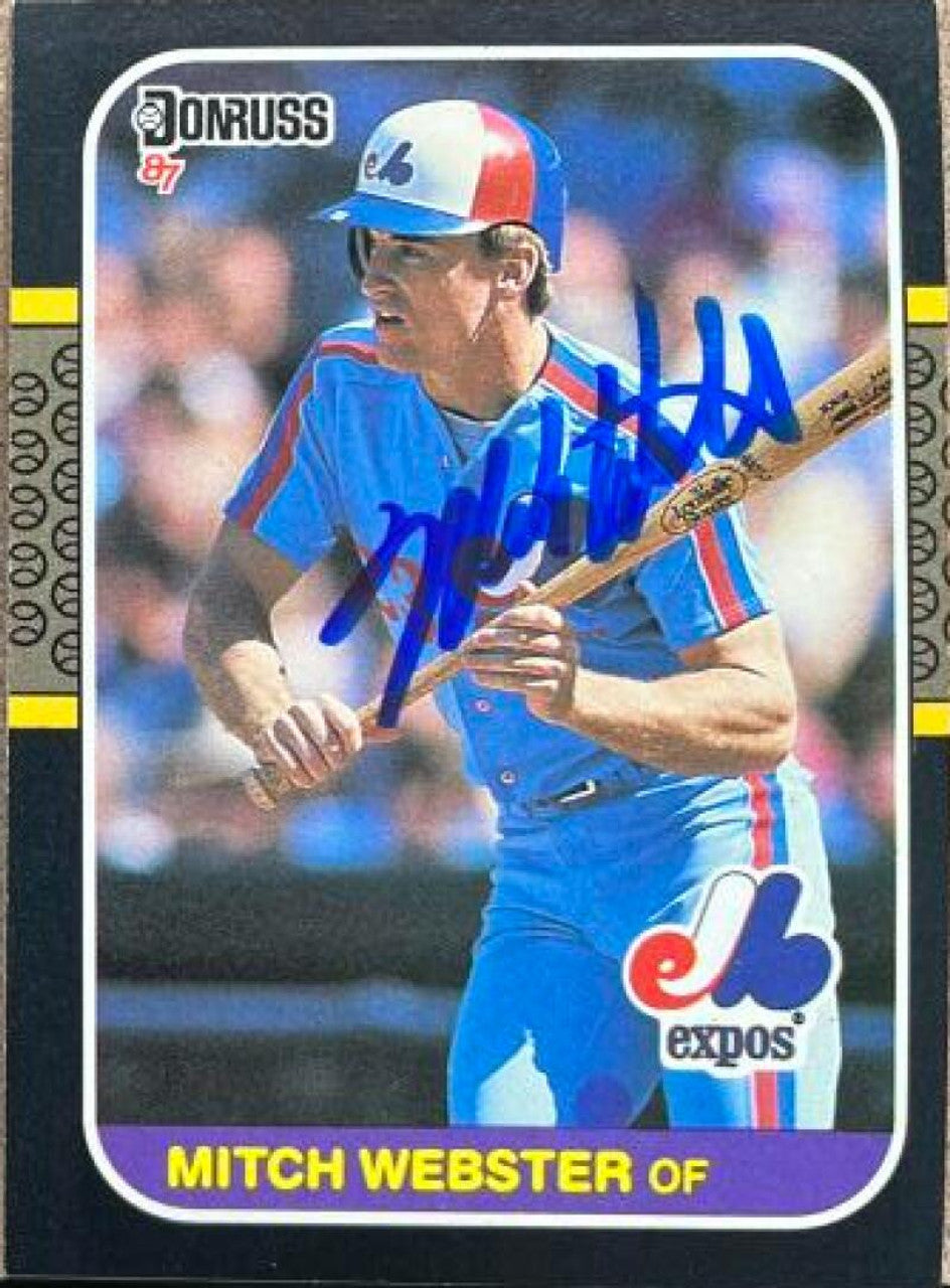 Mitch Webster Signed 1987 Donruss Baseball Card - Montreal Expos