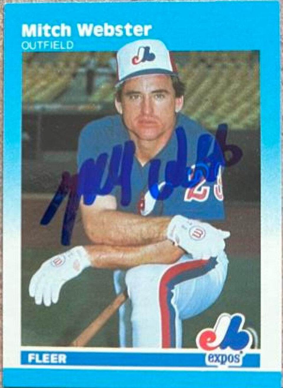 Mitch Webster Signed 1987 Fleer Classic Miniatures Baseball Card - Montreal Expos