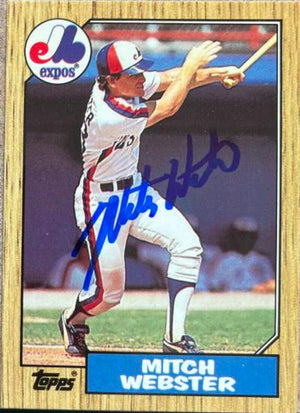 Mitch Webster Signed 1987 Topps Tiffany Baseball Card - Montreal Expos