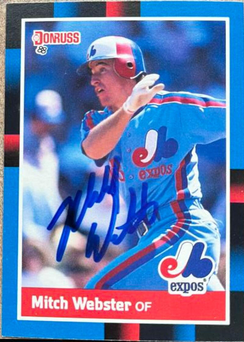 Mitch Webster Signed 1988 Donruss Baseball Card - Montreal Expos