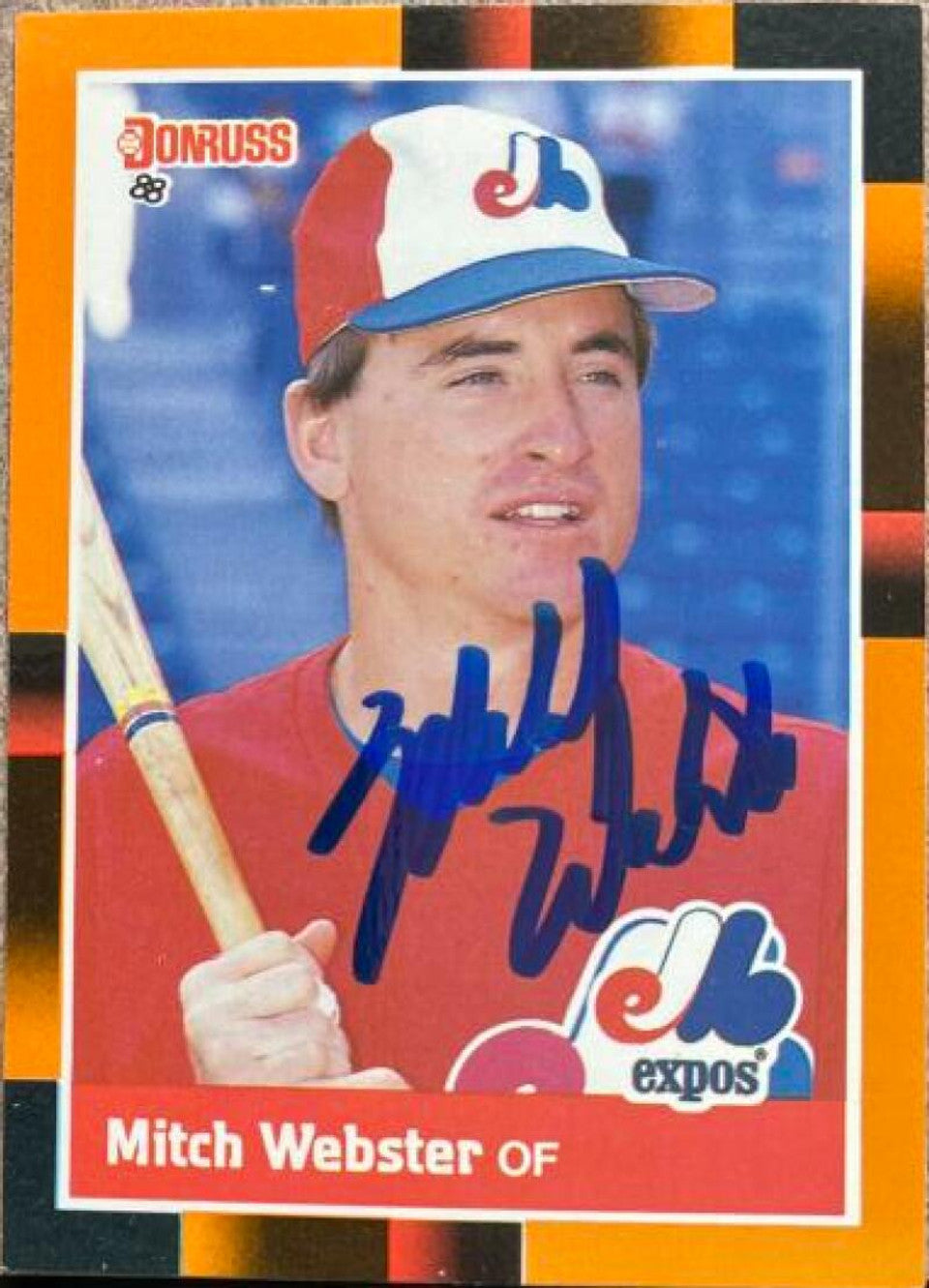 Mitch Webster Signed 1988 Donruss Baseball's Best Baseball Card - Montreal Expos