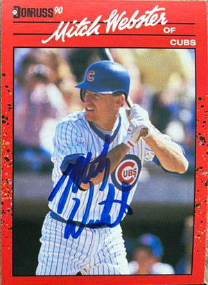 Mitch Webster Signed 1990 Donruss Baseball Card - Chicago Cubs