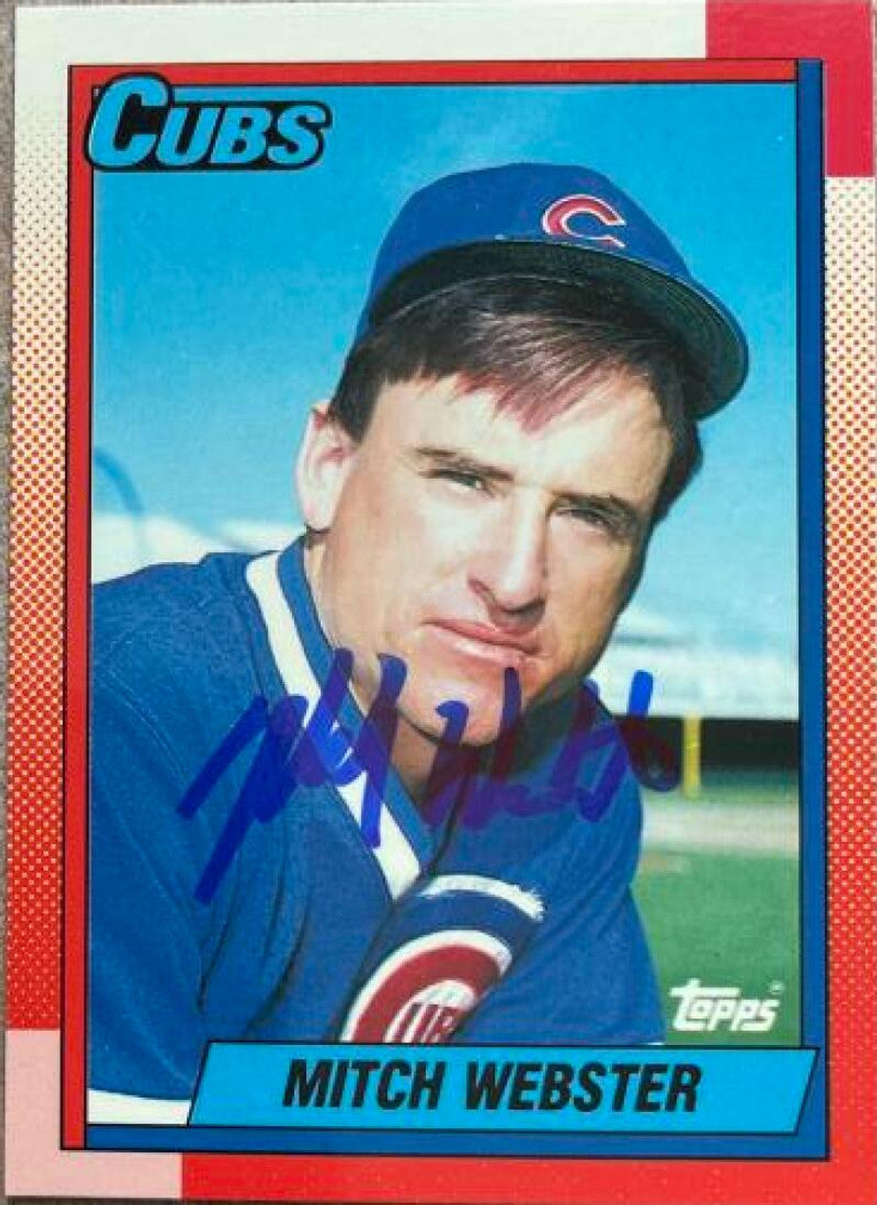 Mitch Webster Signed 1990 Topps Tiffany Baseball Card - Chicago Cubs