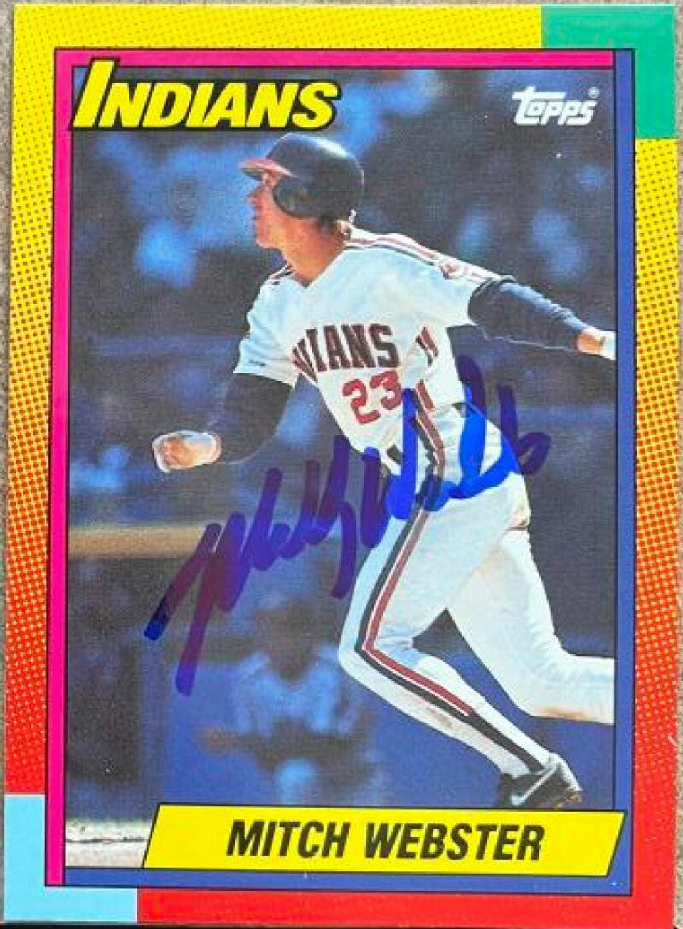 Mitch Webster Signed 1990 Topps Traded Tiffany Baseball Card - Cleveland Indians