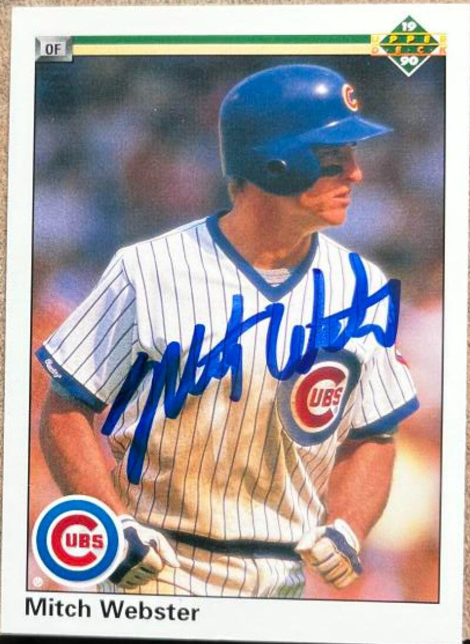 Mitch Webster Signed 1990 Upper Deck Baseball Card - Chicago Cubs