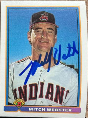 Mitch Webster Signed 1991 Bowman Baseball Card - Cleveland Indians