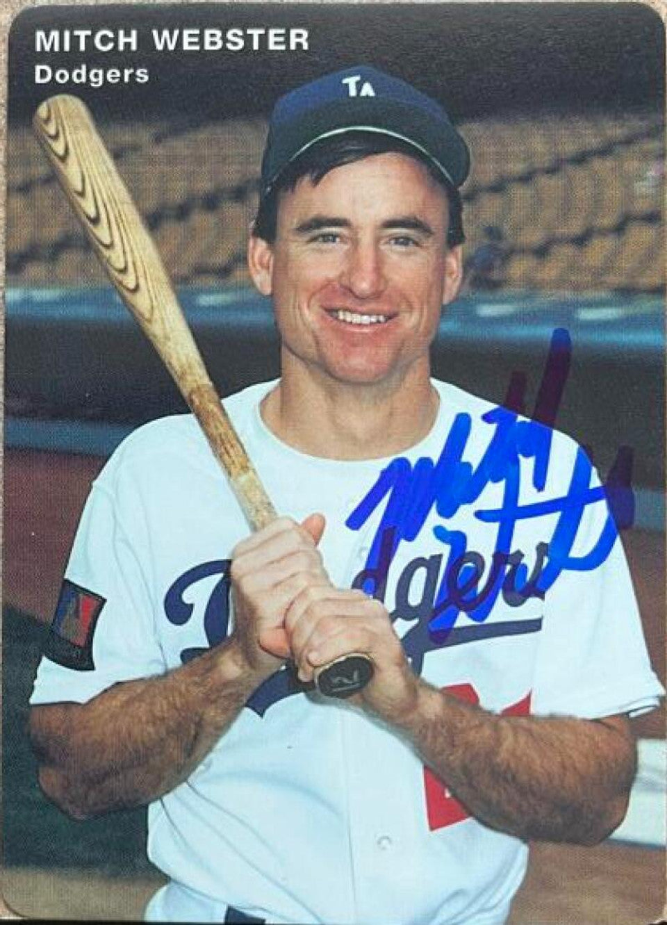 Mitch Webster Signed 1994 Mother's Cookies Baseball Card - Los Angeles Dodgers