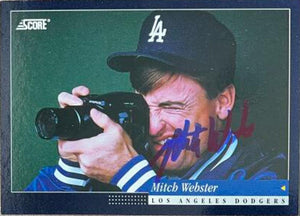 Mitch Webster Signed 1994 Score Baseball Card - Los Angeles Dodgers