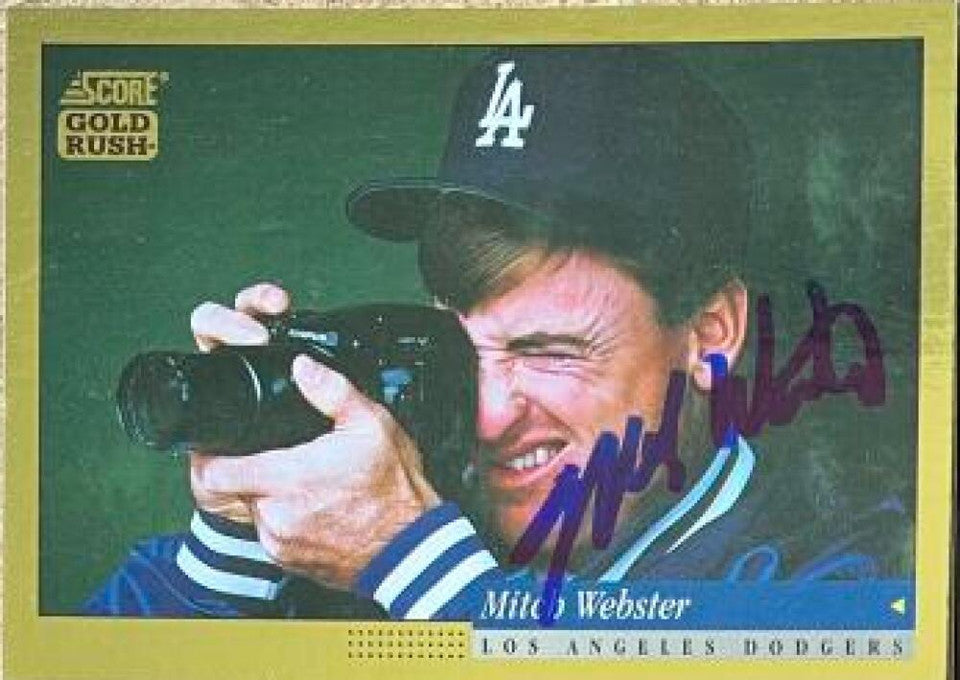 Mitch Webster Signed 1994 Score Gold Rush Baseball Card - Los Angeles Dodgers