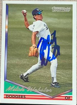 Mitch Webster Signed 1994 Topps Gold Baseball Card - Los Angeles Dodgers