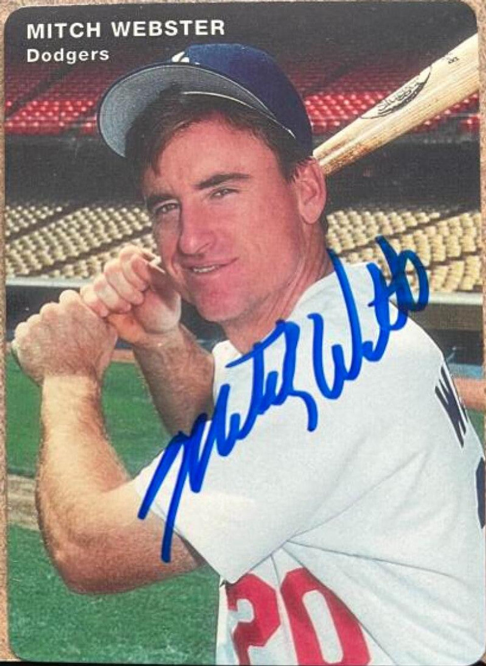 Mitch Webster Signed 1995 Mother's Cookies Baseball Card - Los Angeles Dodgers