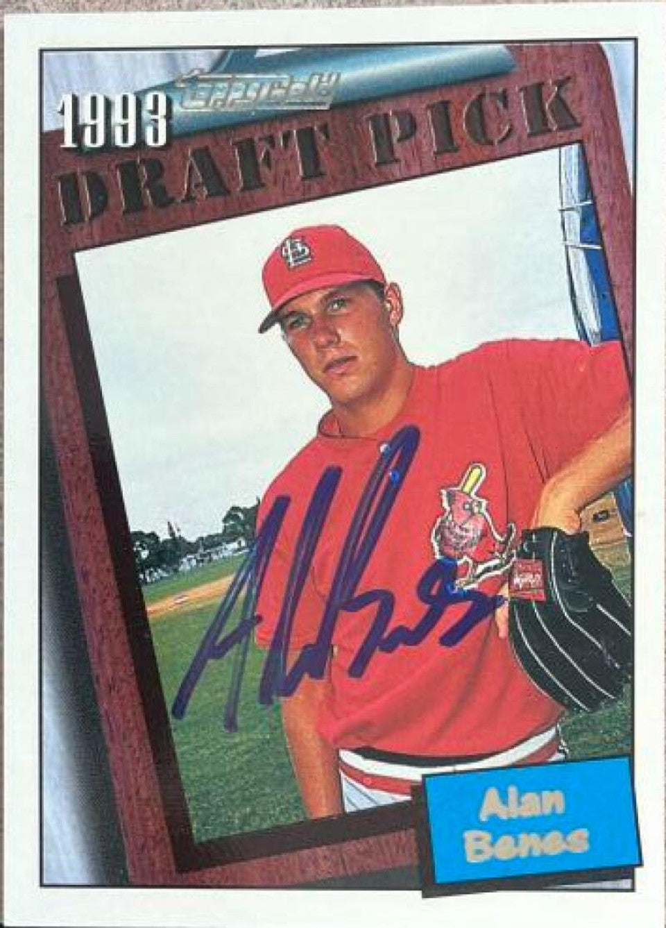 アラン・ベネス サイン入り 1994 Topps ゴールド ベースボール カード - セントルイス カーディナルス