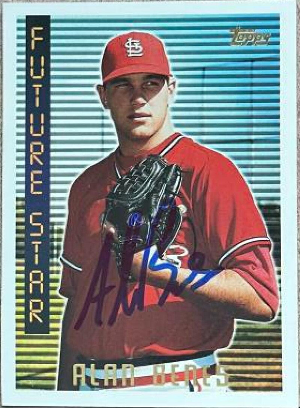 Alan Benes Signed 1995 Topps Baseball Card - St Louis Cardinals