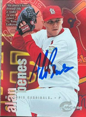 Alan Benes Signed 1996 Circa Baseball Card - St Louis Cardinals