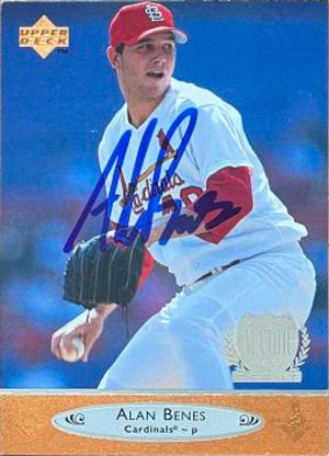 Alan Benes Signed 1996 Upper Deck Baseball Card - St Louis Cardinals