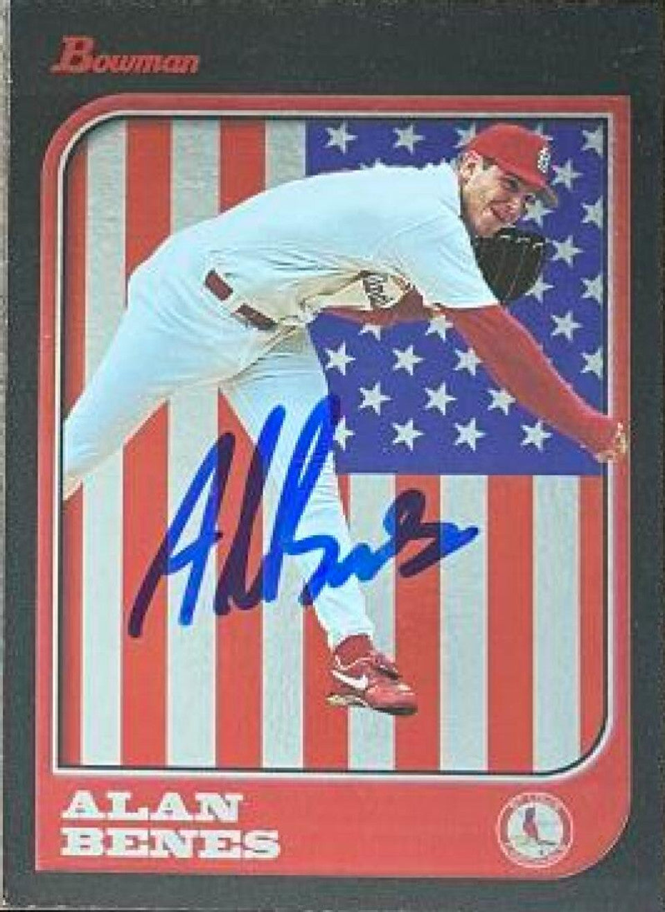 Alan Benes Signed 1997 Bowman International Baseball Card - St Louis Cardinals