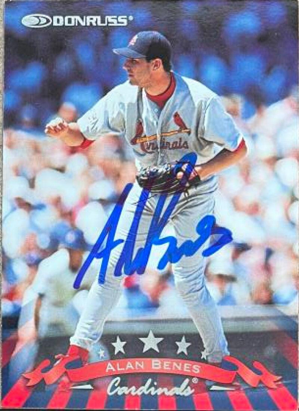 Alan Benes Signed 1998 Donruss Baseball Card - St Louis Cardinals