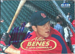 Alan Benes Signed 1998 Fleer Tradition Baseball Card - St Louis Cardinals