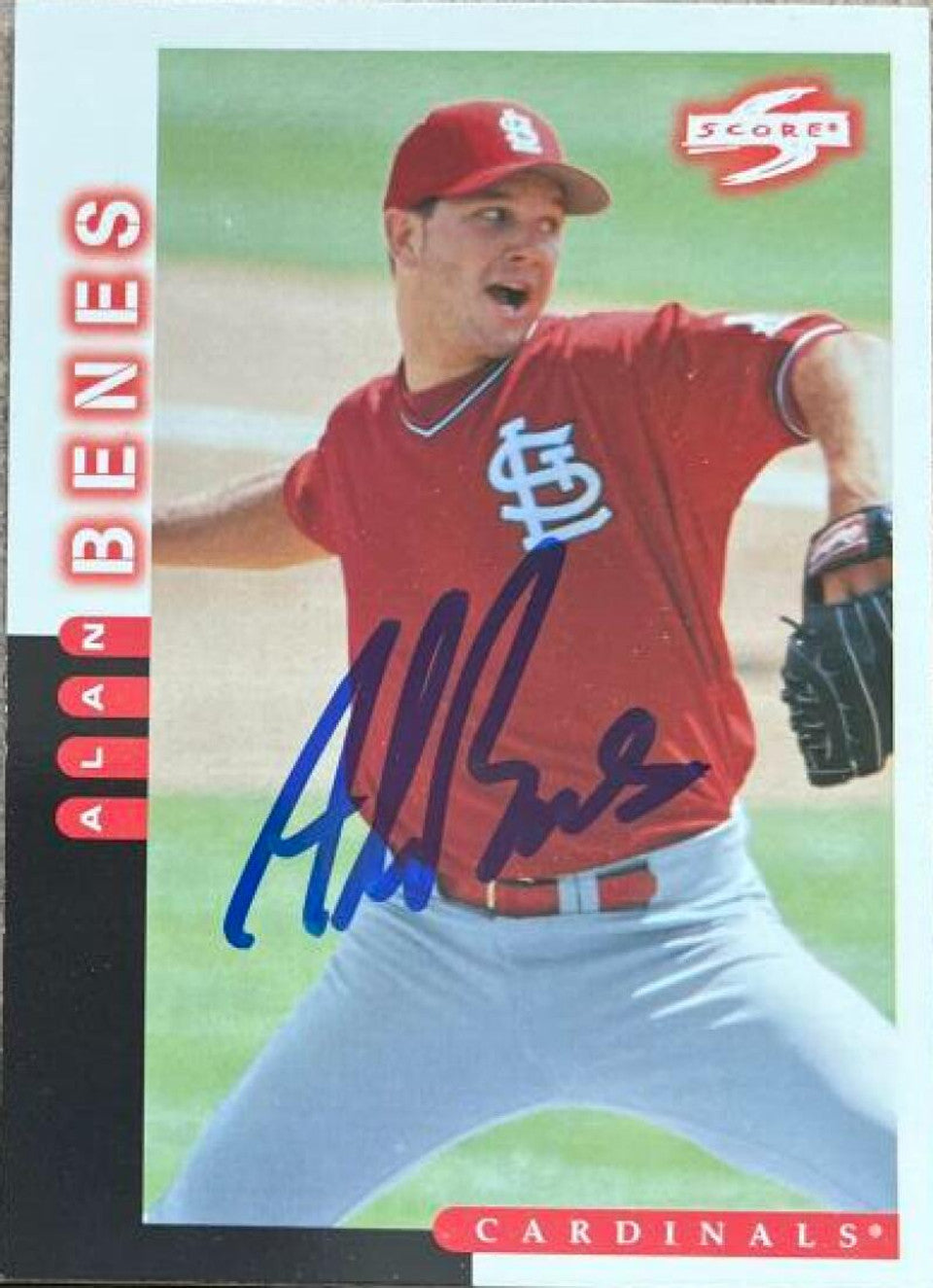 Alan Benes Signed 1998 Score Baseball Card - St Louis Cardinals