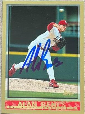 Alan Benes Signed 1998 Topps Baseball Card - St Louis Cardinals