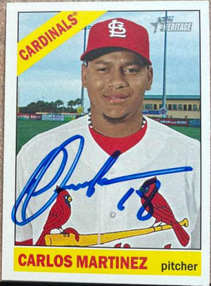 カルロス・マルティネス サイン入り 2015 Topps Heritage ベースボールカード - セントルイス・カーディナルス