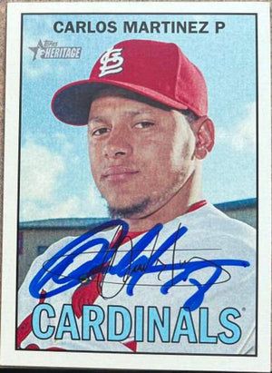 カルロス・マルティネス サイン入り 2016 Topps Heritage ベースボールカード - セントルイス・カーディナルス