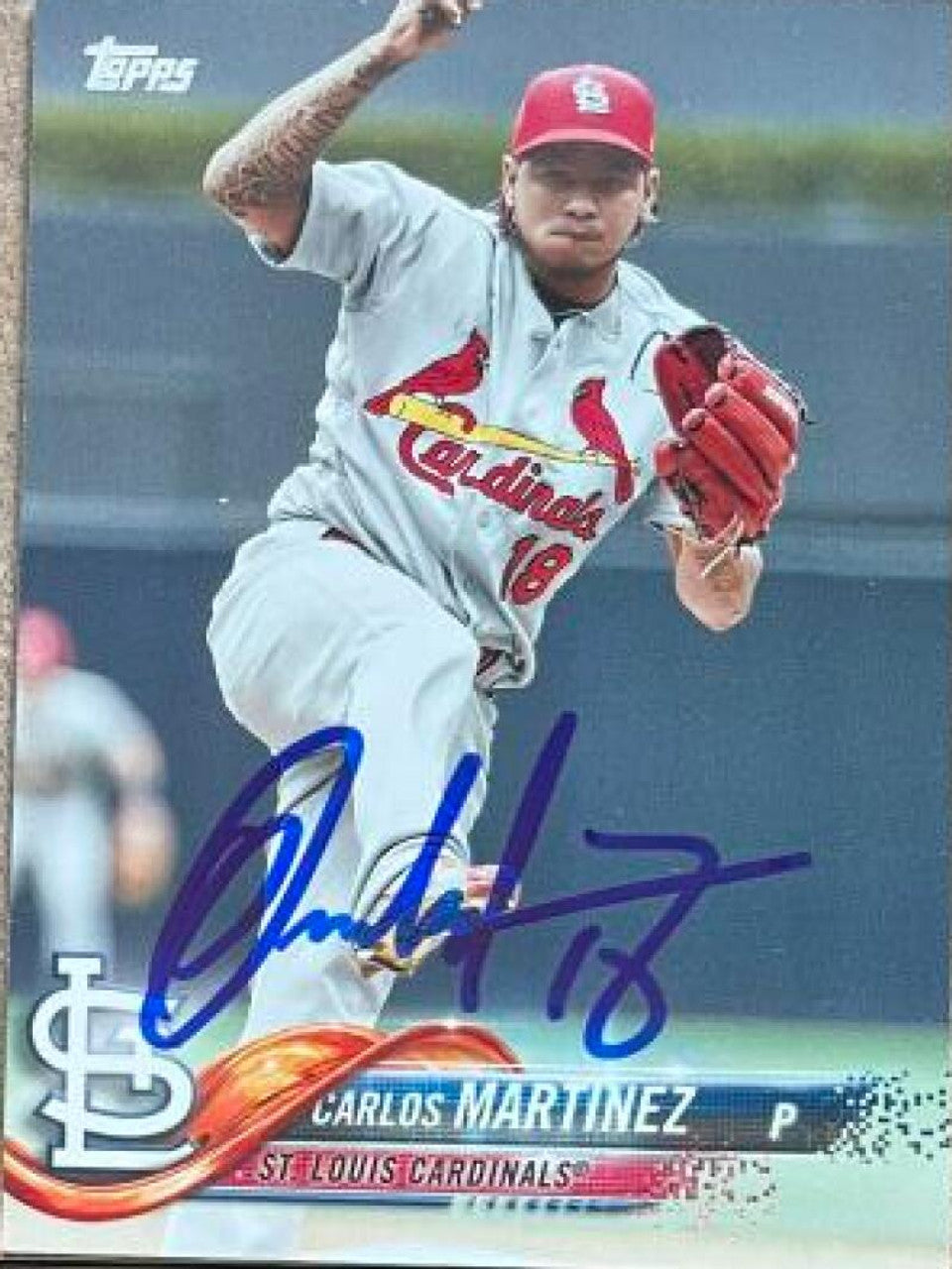 Carlos Martinez Signed 2018 Topps Baseball Card - St Louis Cardinals