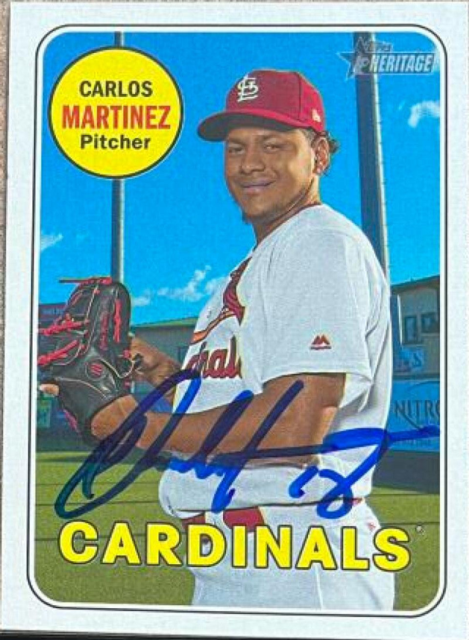 Carlos Martinez Signed 2018 Topps Heritage Baseball Card - St Louis Cardinals