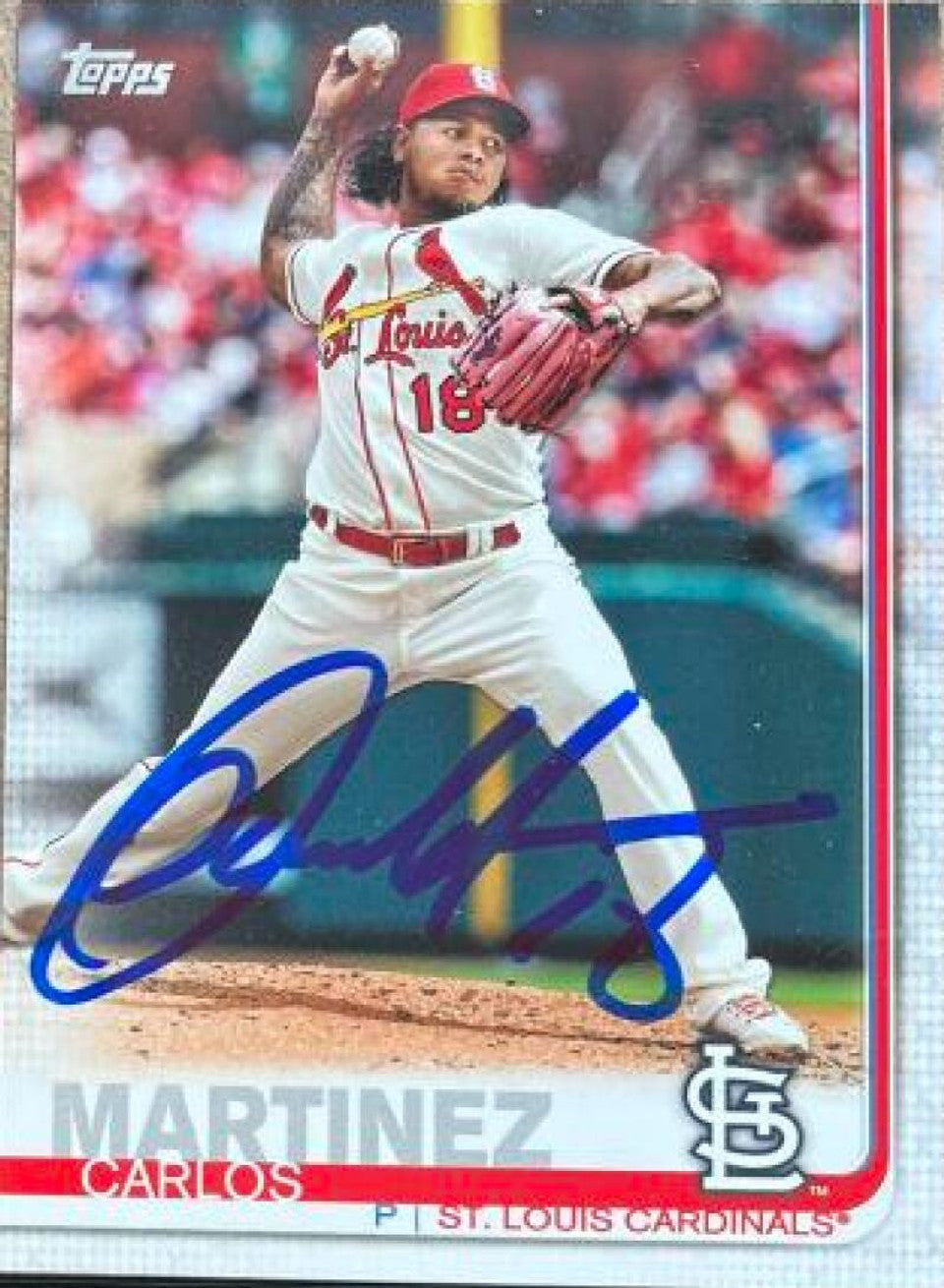 Carlos Martinez Signed 2019 Topps Baseball Card - St Louis Cardinals