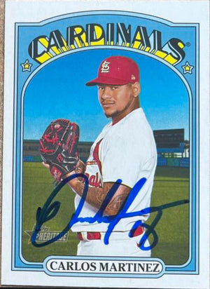 Carlos Martinez Signed 2021 Topps Heritage Baseball Card - St Louis Cardinals