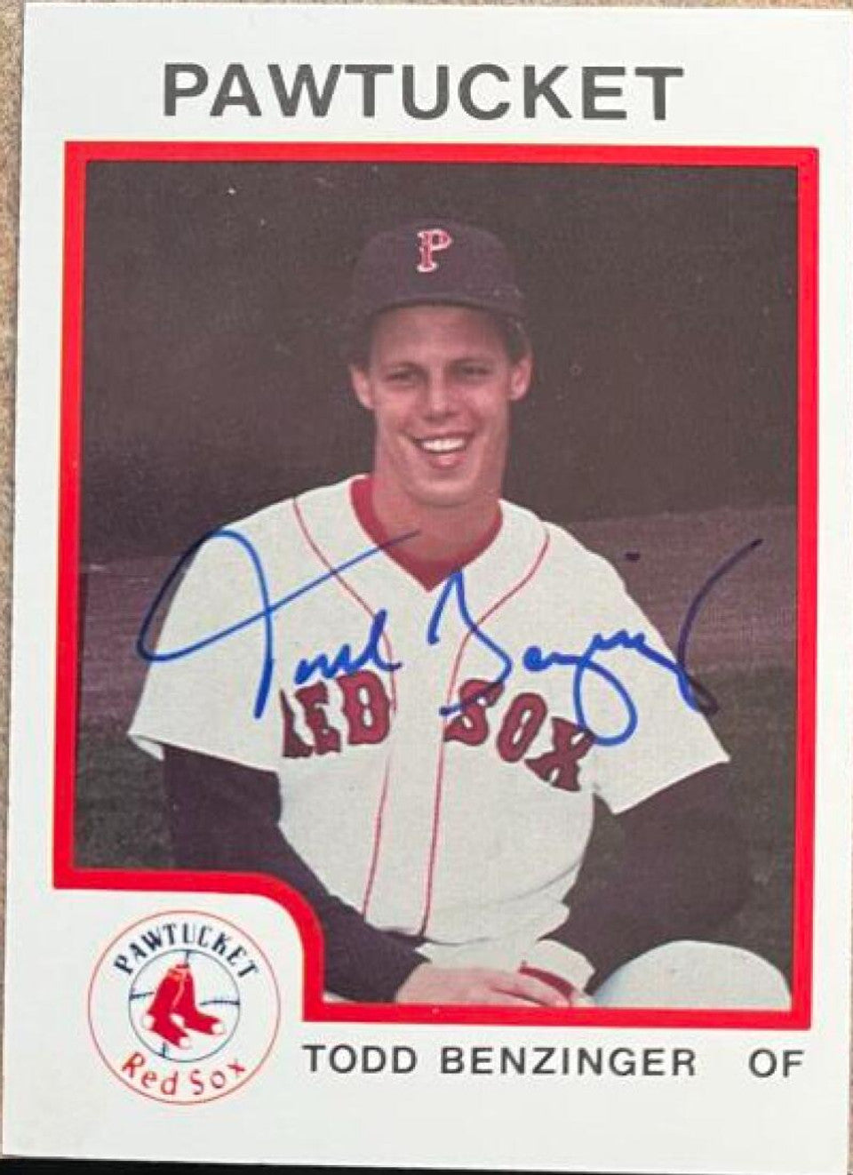 Todd Benzinger Signed 1987 ProCards Baseball Card - Pawtucket Red Sox