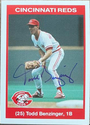 Todd Benzinger Signed 1990 Kahn's Baseball Card - Cincinnati Reds